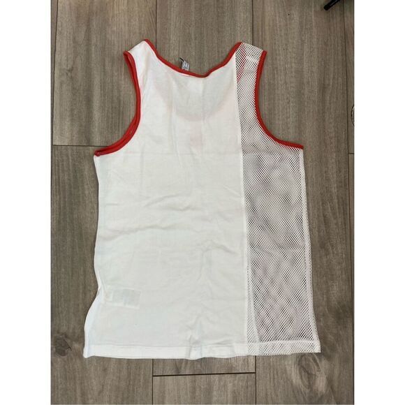 Adidas White Active Icons OG Mesh Panel Tank Top XS - Picture 3 of 5